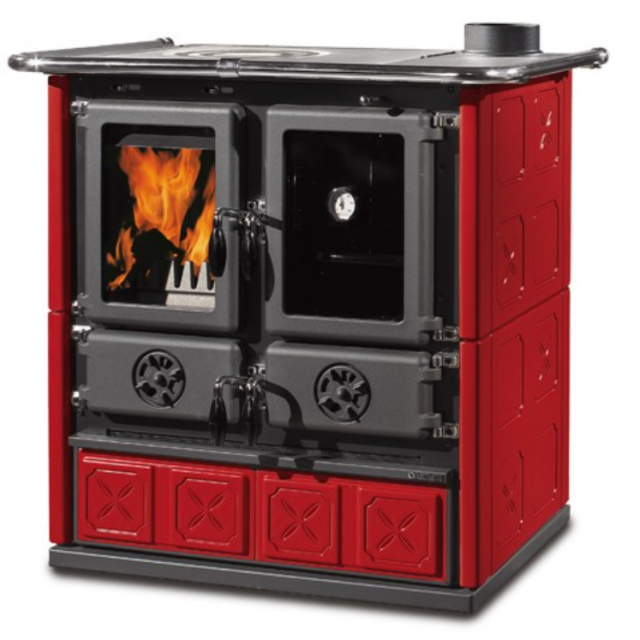 Masina de gatit cu lemne NORDICA ROSETTA MAIOLICA, putere 7.9 kW-N, culoare bordeaux