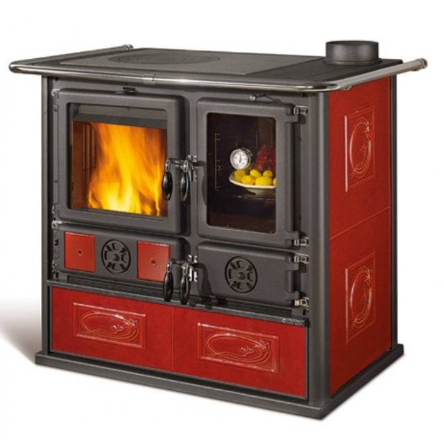 Masina de gatit cu lemne NORDICA ROSA REVERSE 2.0, putere 8.2 kW-N, culoare bordeaux