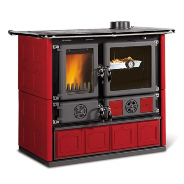 Masina de gatit cu lemne NORDICA ROSA 5.0 - MAIOLICA, putere 8.8 kW-N, culoare bordeaux