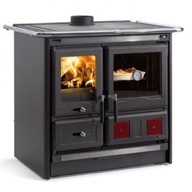 Masina de gatit cu lemne NORDICA ROSA L 5.0 - STEEL, putere 9.5 kW-N, culoare negru antracit