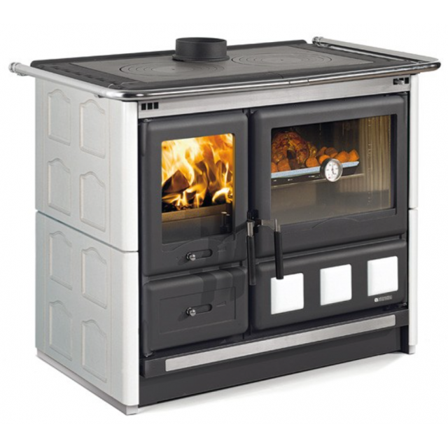 Masina de gatit cu lemne NORDICA ROSA XXL 5.0 - MAIOLICA, putere 11.0 kW-N, culoare alb