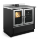 Masina de gatit cu lemne incorporabila sau de sine statatoare NORDICA VENEZIA, putere 8.3 kW-N, culoare negru antracit