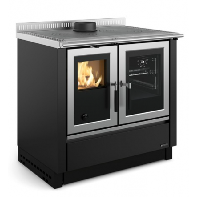 Masina de gatit cu lemne incorporabila sau de sine statatoare NORDICA VENEZIA, putere 8.3 kW-N, culoare negru antracit