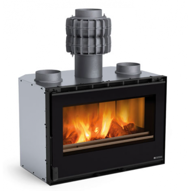 Semineu incorporabil ventilat cu lemne NORDICA INSERTO 80 PRS CRYSTAL VENTILATO, putere 8.3 kW-N, culoare negru