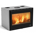 Semineu ventilat cu lemne cu vedere panoramică asupra focului NORDICA INSERTO 80 WIDE 2.0, putere 8.0 kW-N, culoare negru