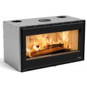 Semineu ventilat cu lemne cu vedere panoramică asupra focului NORDICA INSERTO 100 WIDE, putere 8.1 kW-N, culoare negru