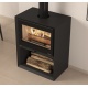 Soba pe lemne cu sistem recuperator de caldura NORDICA DANTE CON PORTALEGNA, putere 8.8 kW-N, culoare negru antracit