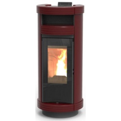 Soba centrala pe peleti THERMOROSSI Dorica Idra 21 Metalcolor, dimensiuni 1321X560X650 cm, culoare bordeaux