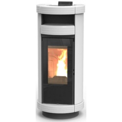 Soba centrala pe peleti THERMOROSSI Dorica Idra 21 Metalcolor, dimensiuni 1321X560X650 cm, culoare alb