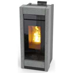 Soba pe peleti THERMOROSSI Essenza Idra 18 Stone, dimensiuni 1132X518X596 cm, culoare gri piatra