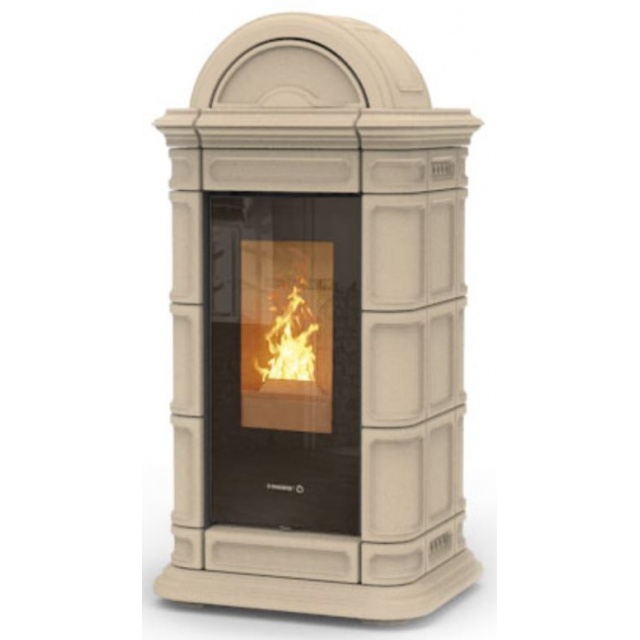 Soba pe peleti THERMOROSSI Lienz Idra 18, dimensiuni 1323X660X641 cm, culoare bej punctat