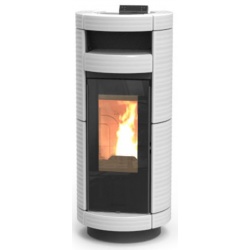 Soba pe peleti THERMOROSSI Dorica Idra 29 Maiolica, dimensiuni 1321X560X650 cm, culoare alb