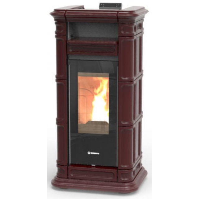 Soba pe peleti THERMOROSSI Saint Moritz Supreme Idra, dimensiuni 1334X660X645 cm, culoare bordeaux