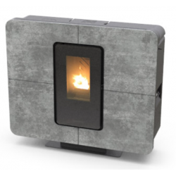 Soba pe peleti THERMOROSSI SlimQuadro Idra Gres, dimensiuni 990X1118X318 cm, culoare piatra