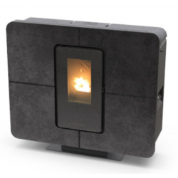 Soba pe peleti THERMOROSSI SlimQuadro Idra Gres, dimensiuni 990X1118X318 cm, culoare graphite