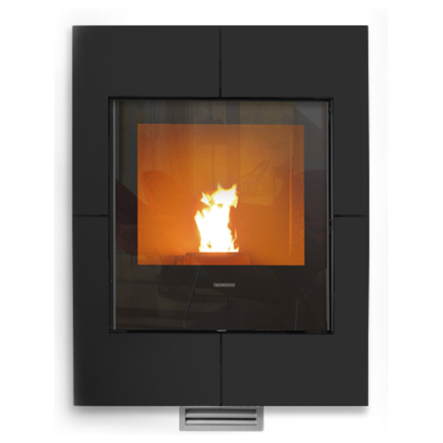 Semineu pe peleti THERMOROSSI Insert Idra Maxi, dimensiuni 1227X755X600 cm, culoare negru cristal