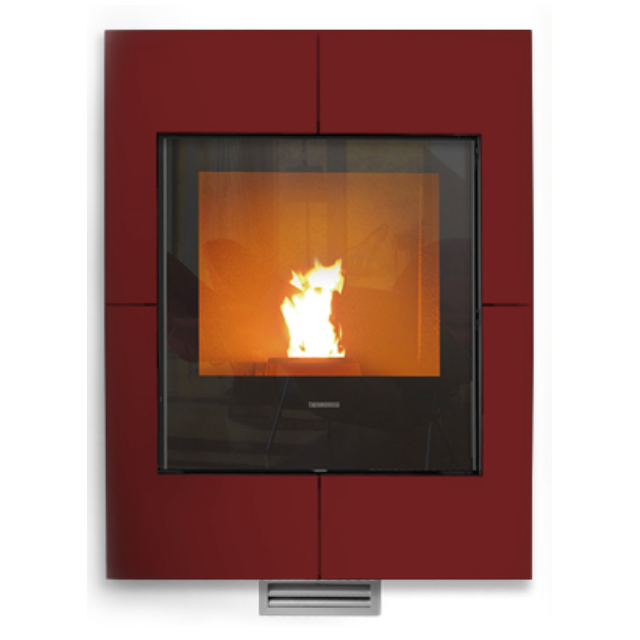 Semineu pe peleti THERMOROSSI Insert Idra Maxi, dimensiuni 1227X755X600 cm, culoare bordeaux cristal