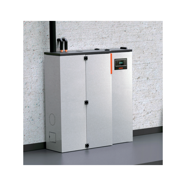 Boiler pe peleti THERMOROSSI Compact Slim S25 EVO, dimensiuni 1314X1212X400 cm, culoare argintiu