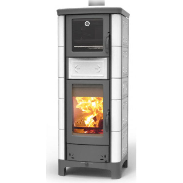 Termosoba pe lemne THERMOROSSI ARDHEA-F EVO5 Maiolica, dimensiuni 1533x592x646 , culoare alb