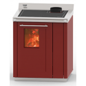 Masina de gatit pe lemne THERMOROSSI BOSKY 30 Square EVO5 “Ready to Start”, dimensiuni 968x750x717 mm, culoare bordeaux