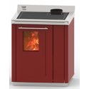 Masina de gatit pe lemne THERMOROSSI BOSKY F30 Square EVO5, dimensiuni 968x1062x712 mm, culoare bordeaux