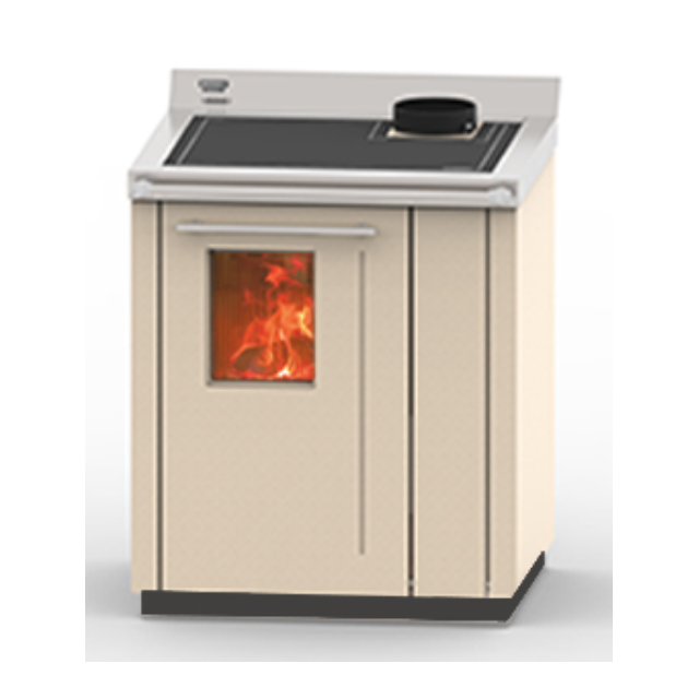 Masina de gatit pe lemne THERMOROSSI BOSKY 30 Square EVO5, dimensiuni 968x750x717 mm, culoare beige