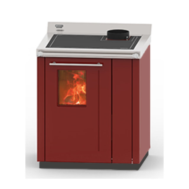 Masina de gatit pe lemne THERMOROSSI BOSKY 30 Square EVO5, dimensiuni 968x750x717 mm, culoare bordeaux