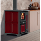 Masina de gatit pe lemne THERMOROSSI BOSKY Country 30 EVO5 Fiori, dimensiuni 850x600x600 mm, culoare bordeaux
