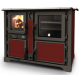 Masina de gatit pe lemne THERMOROSSI BOSKY Country F30 EVO5 Fiori, dimensiuni 850x1048x600mm, culoare bordeaux