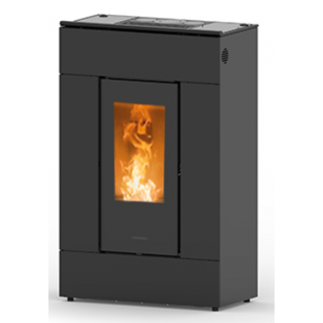 Soba ermetica pe peleti THERMOROSSI Flåm, dimensiuni 1189X750X377 mm, culoare negru mat