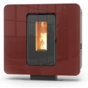 Soba ermetica pe peleti THERMOROSSI SlimQuadro 9 Cristallo, dimensiuni 992X1109X319 mm, culoare bordeaux