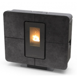 Soba ermetica pe peleti THERMOROSSI SlimQuadro 11 Style Gres, dimensiuni 990X1118X318 mm, culoare grafit