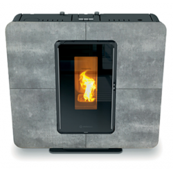 Soba ermetica pe peleti THERMOROSSI SlimQuadro 9 Gres, dimensiuni 937X950X281 mm, culoare piatra naturala