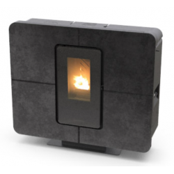 Soba ermetica pe peleti THERMOROSSI SlimQuadro 9 Gres, dimensiuni 937X950X281 mm, culoare grafit