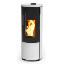 Soba pe peleti THERMOROSSI Pop 6, dimensiuni 1217X460X478 mm, culoare otel alb