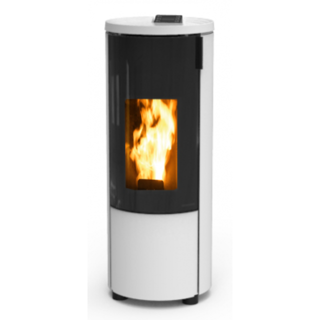 Soba pe peleti THERMOROSSI Pop 6, dimensiuni 1217X460X478 mm, culoare otel alb