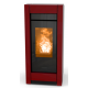 Soba pe peleti THERMOROSSI Essenza Metalcolor Natural Air Evo, dimensiuni 1132X518X596 mm, culoare bordeaux