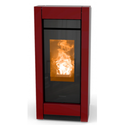 Soba pe peleti THERMOROSSI Essenza Metalcolor Natural Air Evo, dimensiuni 1132X518X596 mm, culoare bordeaux