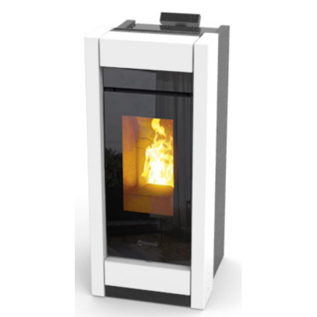 Soba pe peleti THERMOROSSI Essenza Metalcolor Plus, dimensiuni 1132X518X596 mm, culoare alb