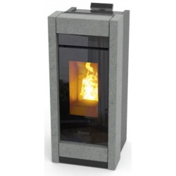 Soba pe peleti THERMOROSSI Essenza Stone Natural Air Evo, dimensiuni 1132X518X596 mm, culoare gri piatra