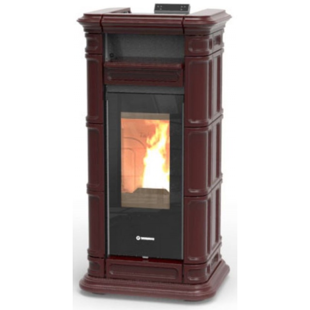 Soba pe peleti THERMOROSSI Saint Moritz Natural Air Evo, dimensiuni 1334X660X645 mm, culoare bordeaux