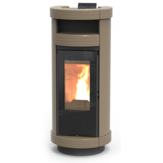 Soba pe peleti THERMOROSSI Dorica Supreme Metalcolor Natural Plus Evo, dimensiuni 1317X560X641 mm, culoare crem