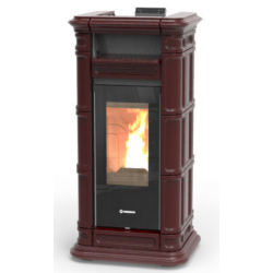 Soba pe peleti THERMOROSSI Saint Moritz Supreme Natural Air Evo, dimensiuni 1319X660X637 mm, culoare bordeaux