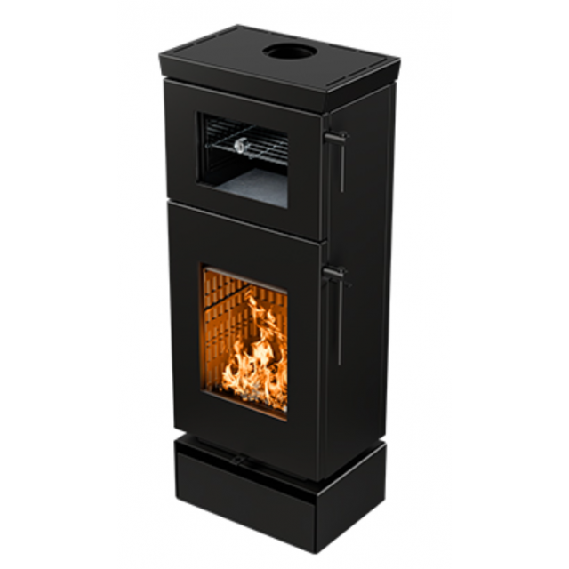 Soba pe lemne THERMOROSSI Zen O, dimensiuni 1075X613X405 mm, culoare negru mat