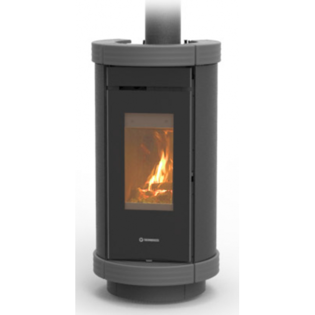 Soba pe lemne THERMOROSSI Dorica Evo Wood Metalcolor, dimensiuni 1095X562X612 mm, culoare gri