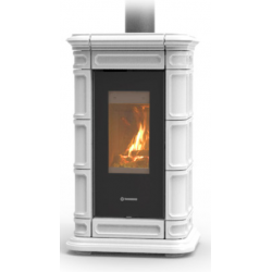 Soba pe lemne THERMOROSSI Saint Moritz Evo Wood Maiolica, dimensiuni 1115X636X660 mm, culoare alb