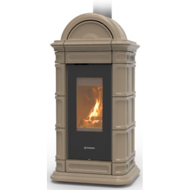 Soba pe lemne THERMOROSSI Lien Evo Wood Maiolica, dimensiuni 1323X636X660 mm, culoare crem