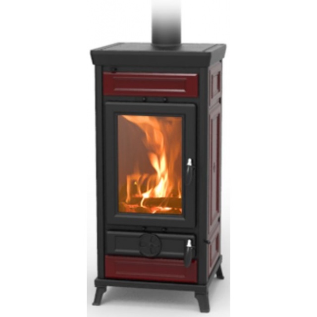 Masina de gatit pe lemne THERMOROSSI Vittoria Evo Maiolica, dimensiuni 1133X511X573 mm, culoare bordeaux