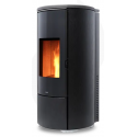 Sobă etanșă pe peleți NOBIS ROUND GLASS A8, dimensiuni 53 x 54 x 113 cm, culoare carbon