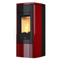 Soba pe peleti etansa NOBIS ZENITH A9, dimensiuni 53 x 54 x 113 cm, culoare bordeaux